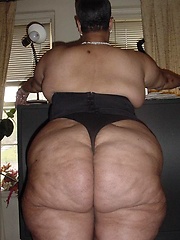 Very big black mama shows her fat ass