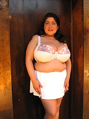 Loving Diana - chubby latin goddess in tight plus size bra 34HH