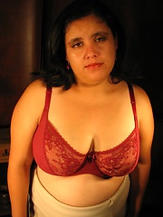 Karla - latin mom in nylon stockings and plus size bra