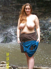 Flashing mature BBWs with big and average breasts