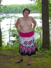 Flashing mature BBWs with big and average breasts